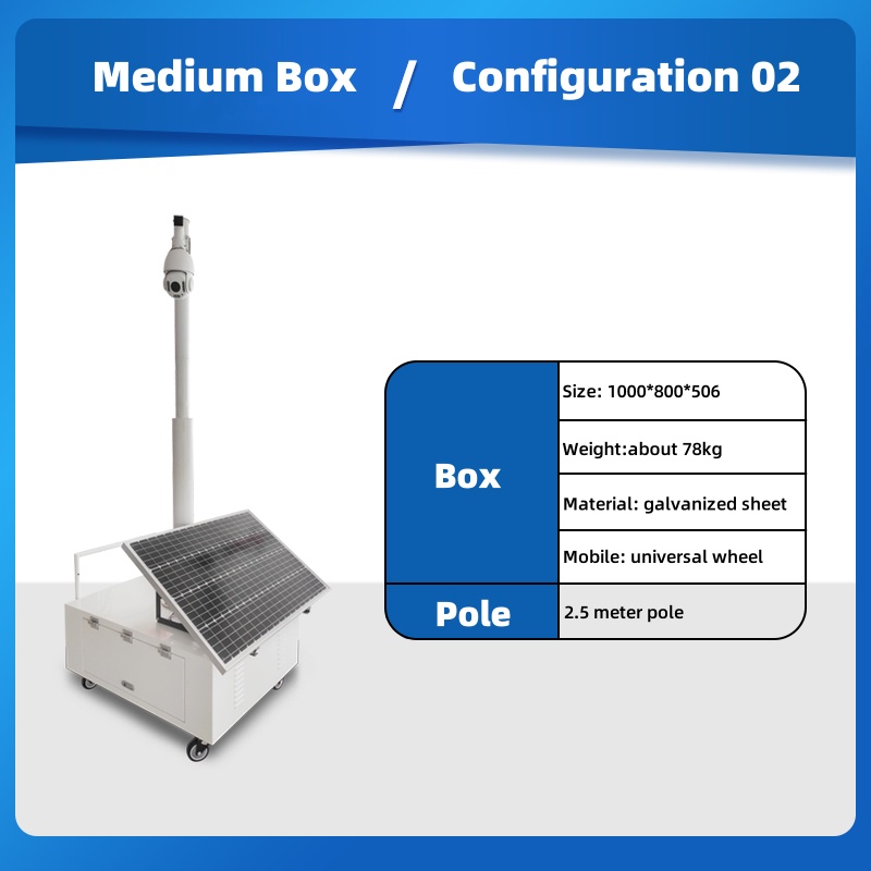 Mobile Surveillance Trailer with 3 Meters Pole for Remote Monitoring – Solar CCTV System China