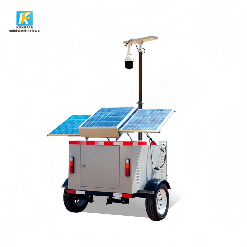 Solar-Powered Mobile Surveillance Trailer for Roadside Security | PTZ CCTV System China OEM