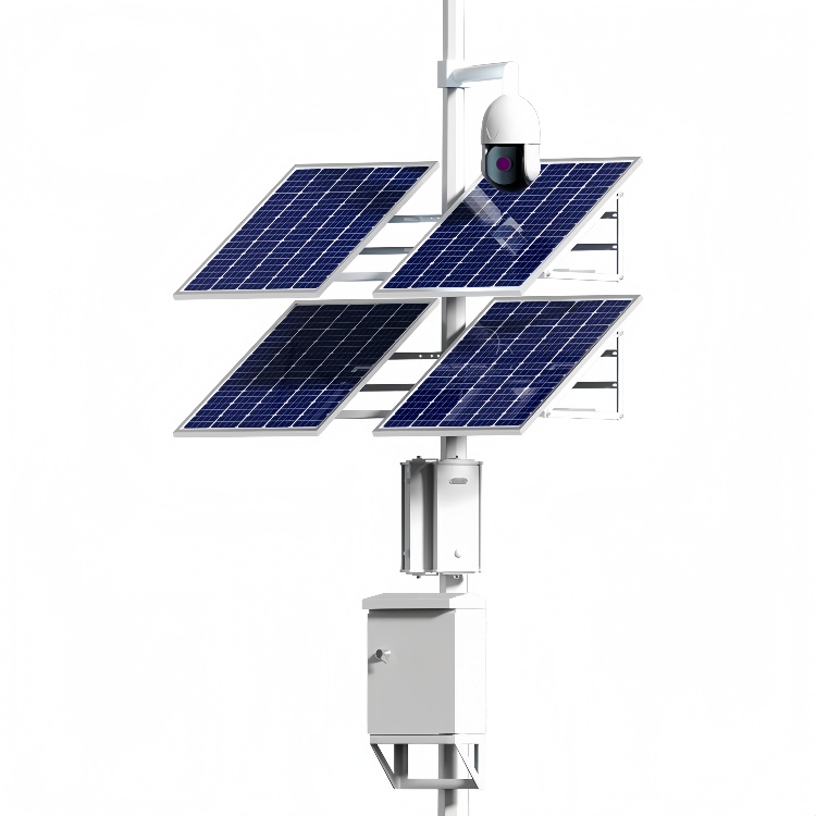 Multi-Panel Solar Surveillance System Tower for Remote Security Deployment – OEM Factory China