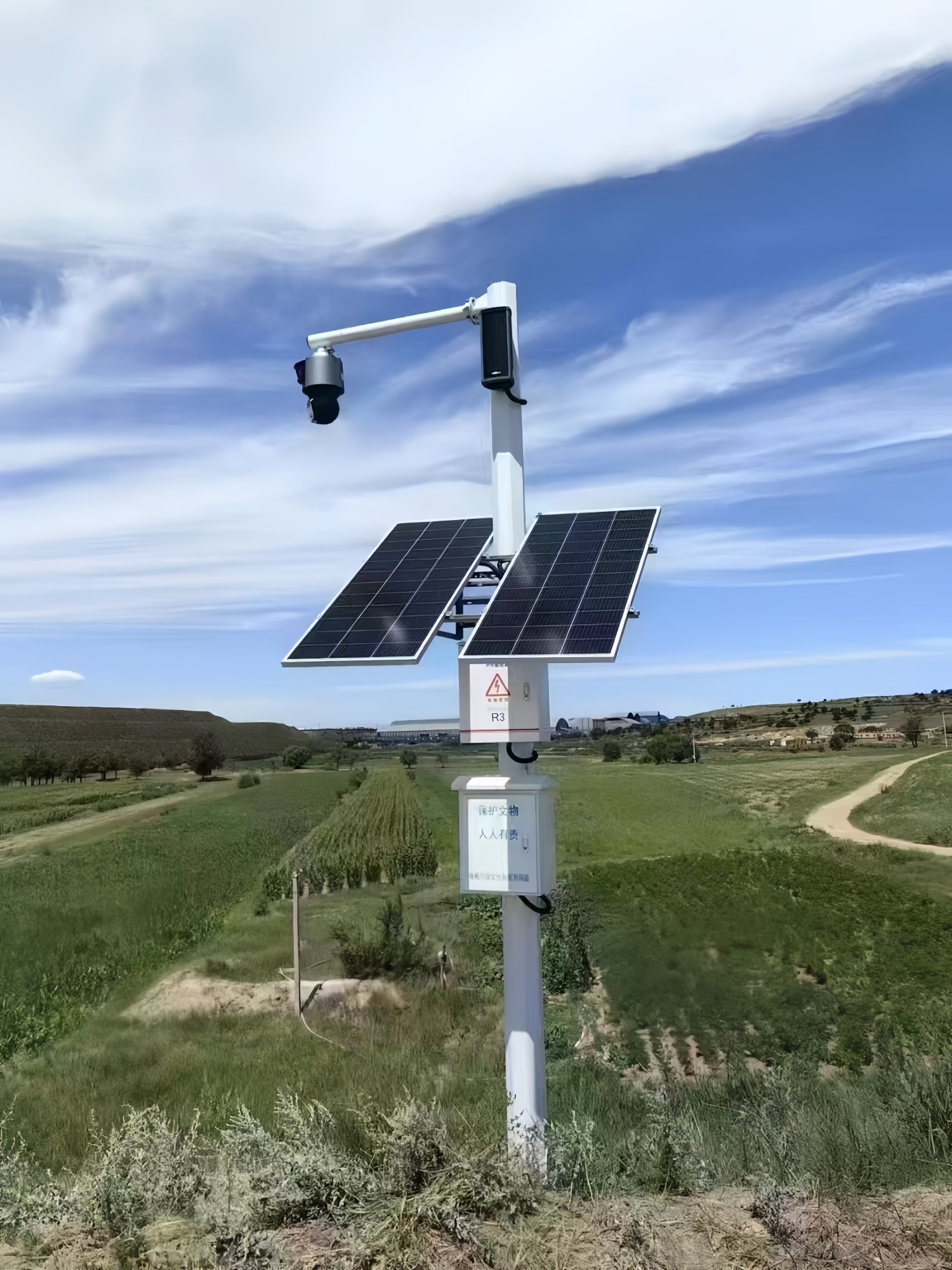 Off-Grid Solar-Powered PTZ Surveillance Camera System with Integrated Siren