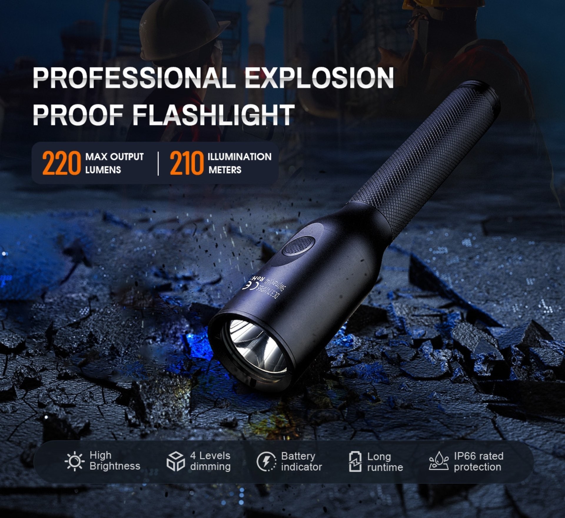 USB Rechargeable LED Headlamp with Motion Sensor for Hiking, Work & OEM Supply