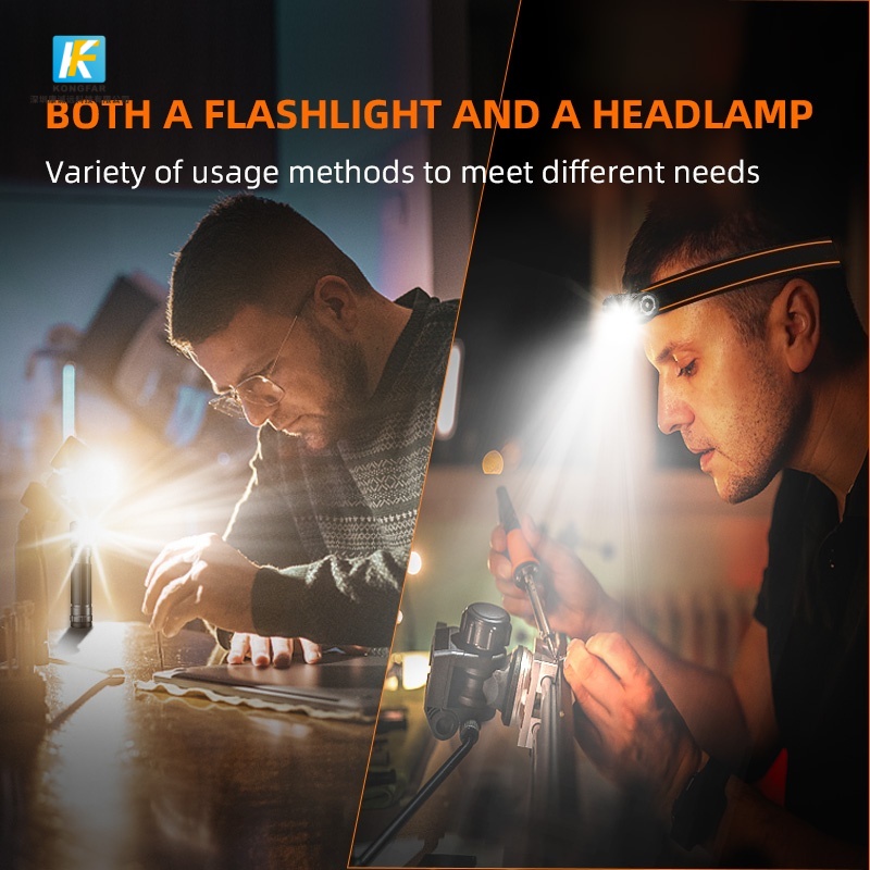 High Lumen Motion Sensor Headlamp USB Rechargeable for Camping and Construction