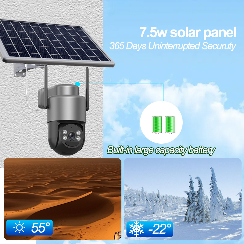 Solar-Powered PTZ Surveillance Camera for Off-Grid Outdoor Monitoring