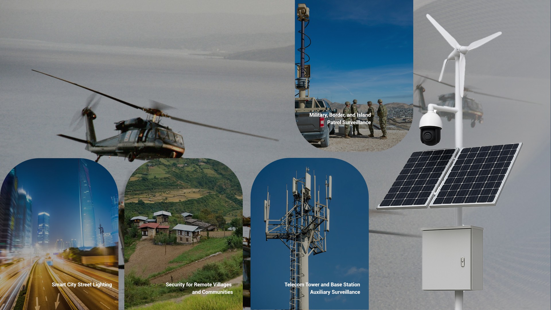 Smart City & Telecom Surveillance with Solar Power Units