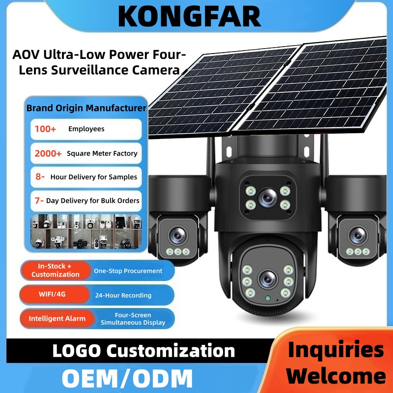Off-Grid Solar-Powered Multi-Lens Surveillance Camera System