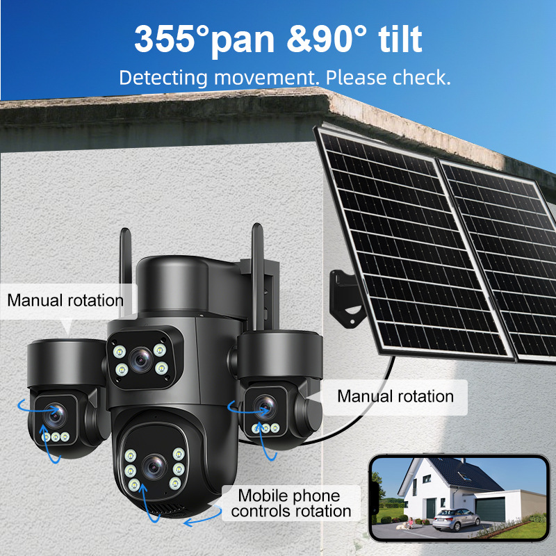Off-Grid Solar-Powered Multi-Lens Surveillance Camera System